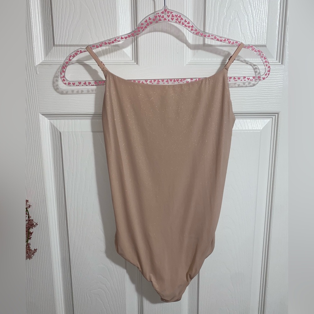 Aerie Smoothez Pale Pink Sparkly Bodysuit